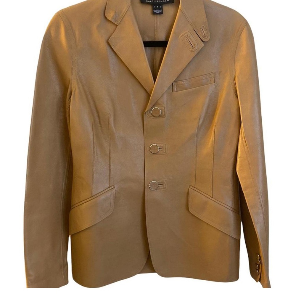 Leather Ralph Lauren Black Label Tan Blazer